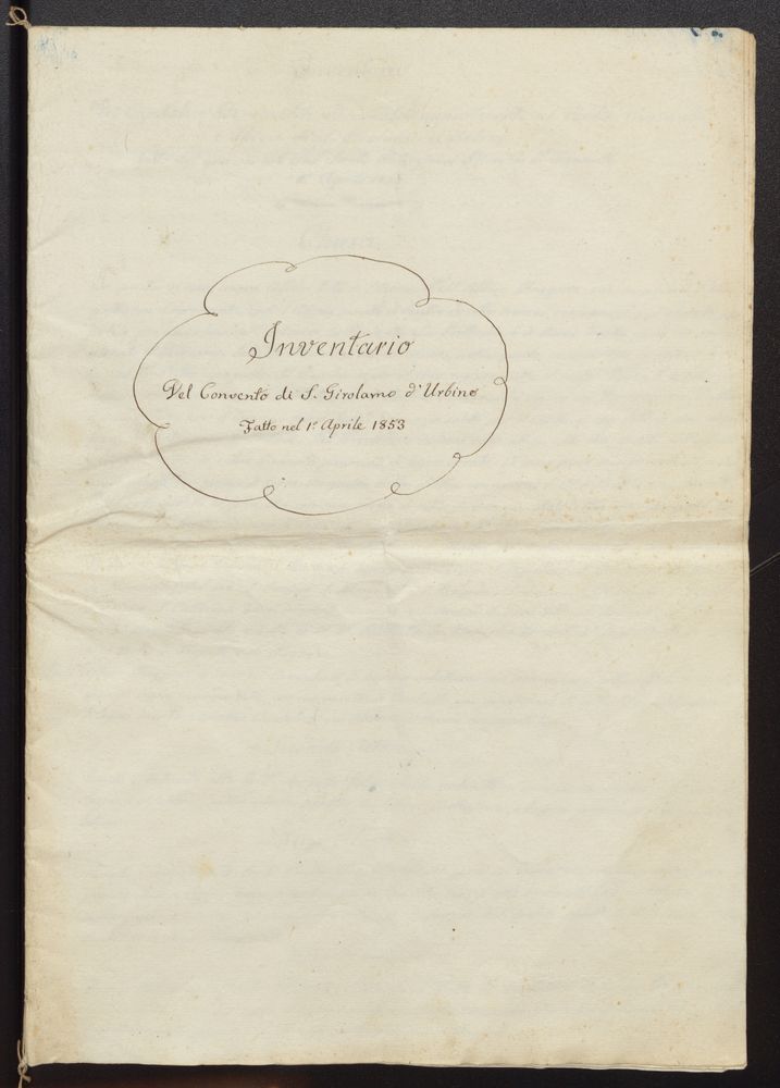 176 - 003 f : Inventario del Convento di San Girolamo d'Urbino fatto nel 1° aprile 1853